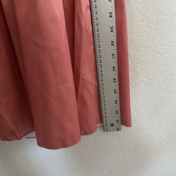 Pink Satin Button Up Maxi Ruffle Sleeve Tiered Dress M Tropical Animal Print Art - Picture 13 of 16